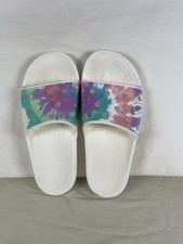 Crocs Classic Tie Dye Slides Unisex Graphic Beach Sandals Size Women  s 9 Men  s 7