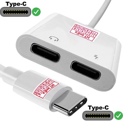 USB-C 2 in 1 Splitter Y Audio Adapter Laden + Musik für Sony Xperia 1 Mark III