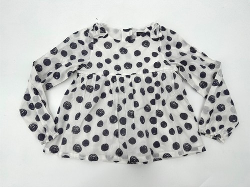 French Connection Top Shirt White Print Dots Girls Sz 6 NEW NWOT N170