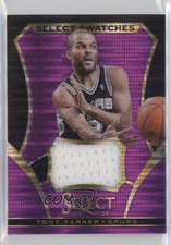 2013-14 Panini Select Swatches Purple Prizm 19/60 Tony Parker #70 HOF s6i