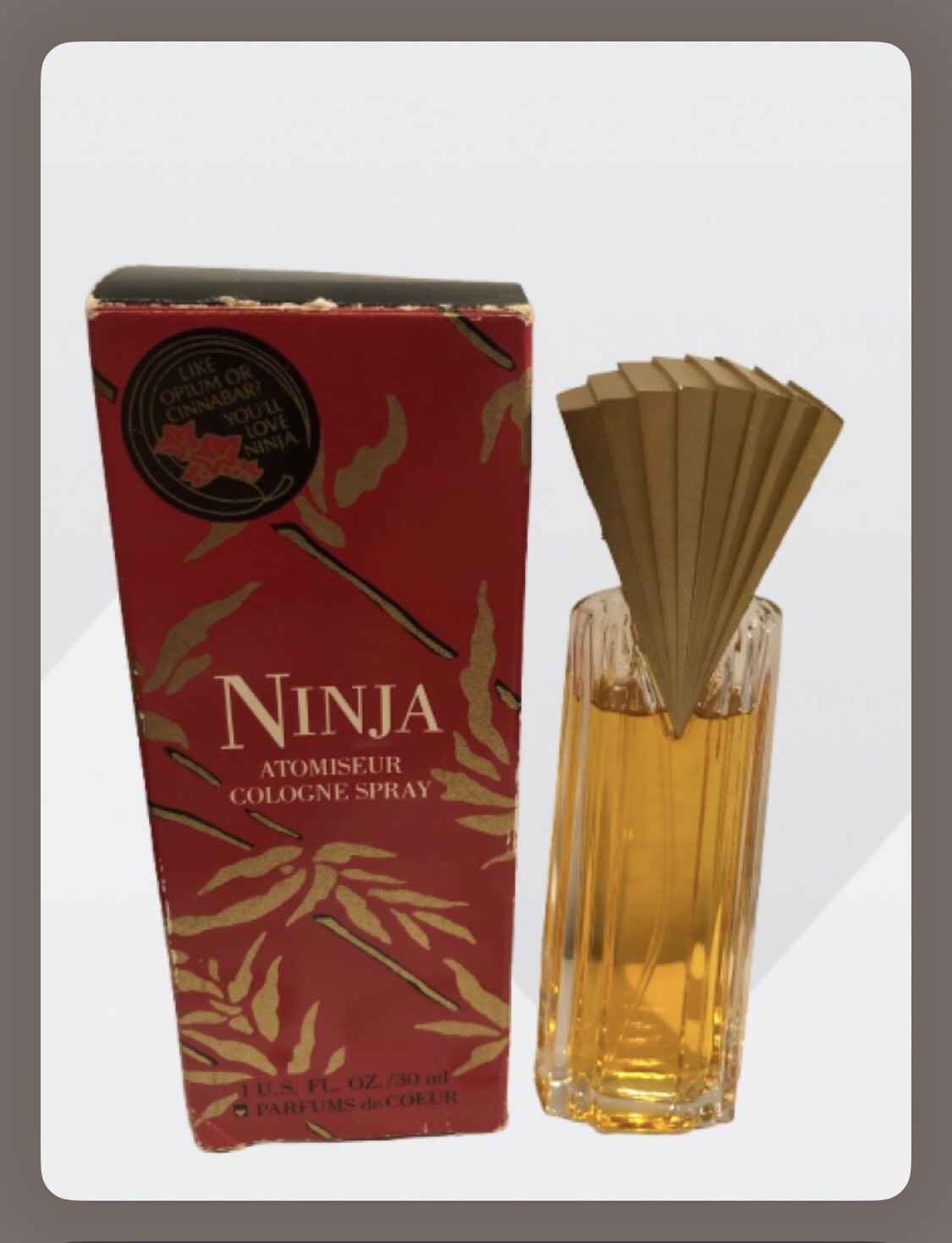 Vintage Parfums de Coeur Ninja Atomiseur Cologne Spray, 1 U.S. fl. oz./30 ml.