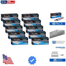 Staples, Standard Staples for Desktop Staplers, 1/4" Length, 210/Strip, 5000/...