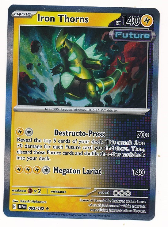 D451206  Pokemon Card Iron Thorns #62  Temporal Forces Holo