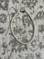 Pearl Beaded White Necklace Faux with Clasp
