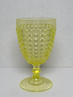 Yellow Uranium Vintage 6" Hobnail "Thousand Eye" Pattern Goblet