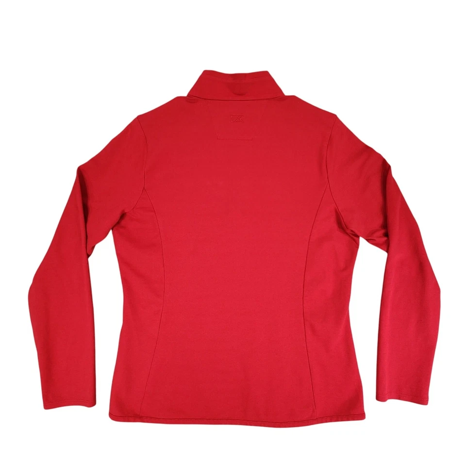 Cutter Buck 1/4 拉链套衫 L 码女式红色白色 CB DryTech UPF 50+ 性能 — 第 2/4 张图片