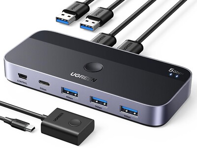 UGREEN USB 3.0 SWITCH 2 IN 4 OUT PUT 3.0 SHARING BOX FOR MOUSE KEYBOARD SCANNER