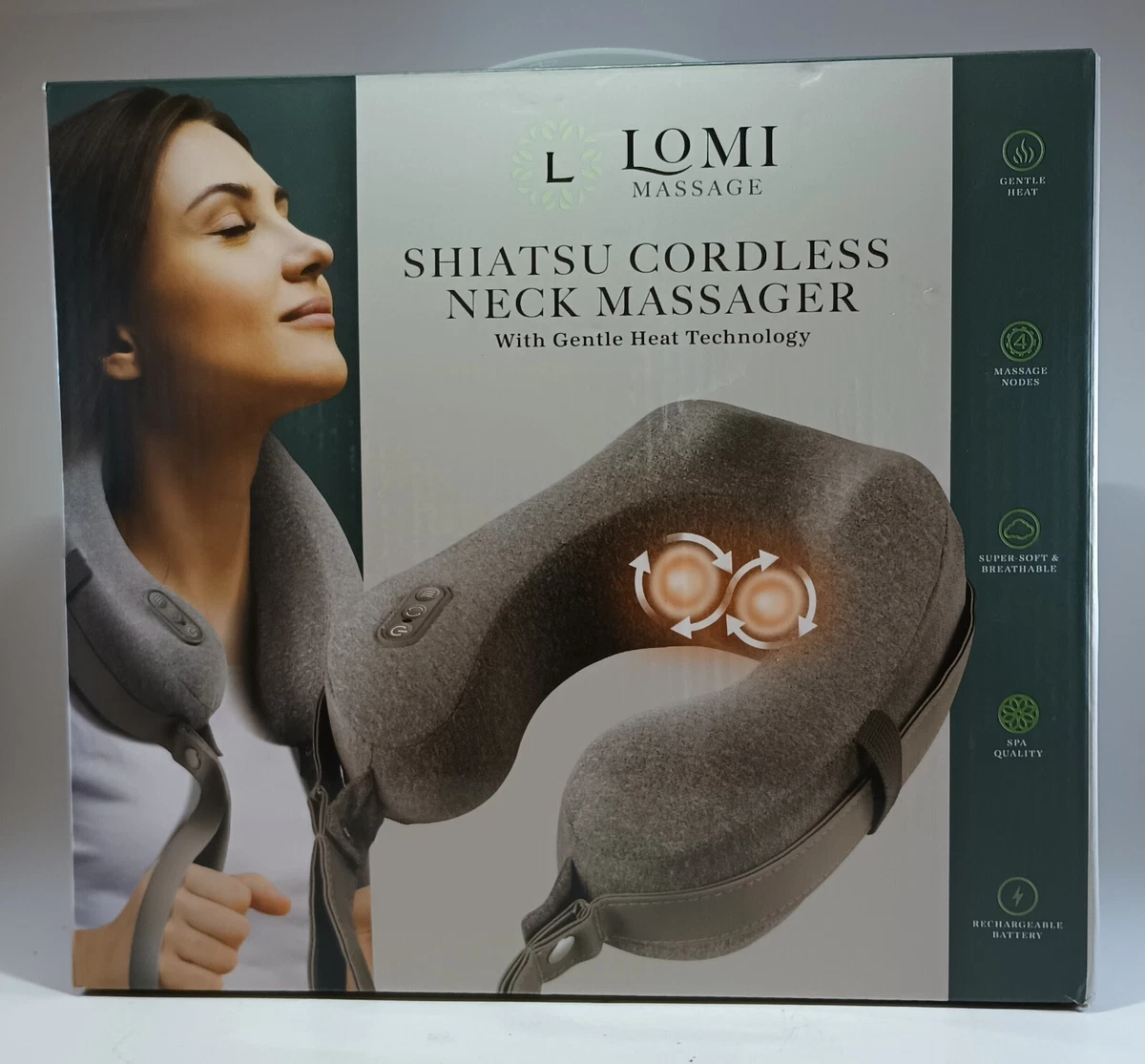 Lomi massage shiatsu cordless neck massager New Sealed Box