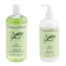 Crabtree Evelyn Lily Bath Shower Gel Body Lotion Set 16.9 oz each