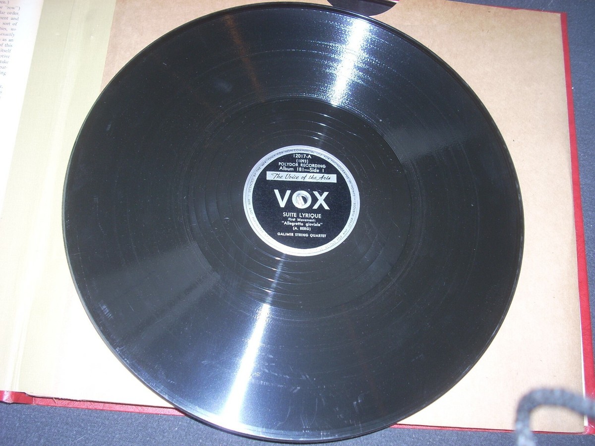 ALBAN BERG Suite Lyrique 78rpm Galimir String Quartet VOX 181