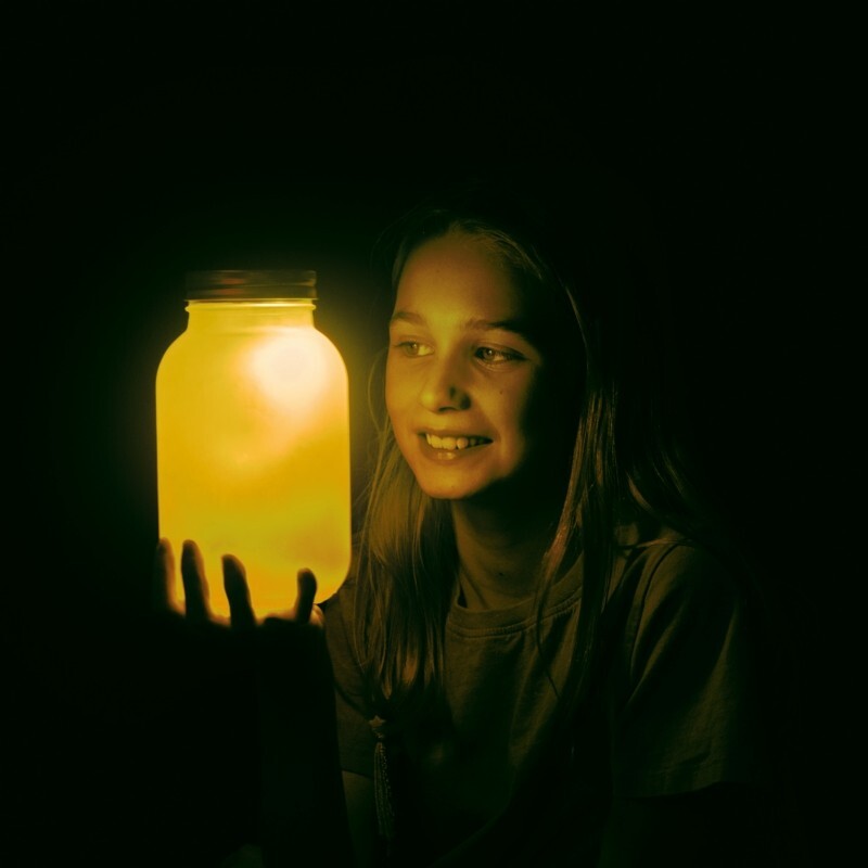 LED Light Up Glass Mason Jar sun light Fairy Night Light Lamp Kids Bedroom Gift