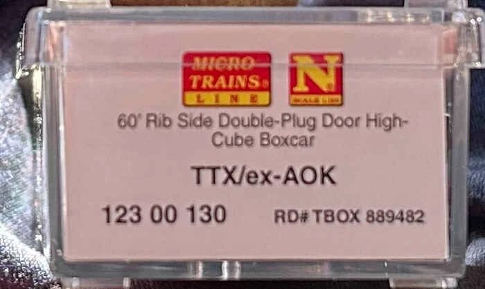 N Scale MTL60' Rib Side Dbl Plug Door High-Cube Boxcar (ex-AOK) TBOX #889482 - Image 2 of 3