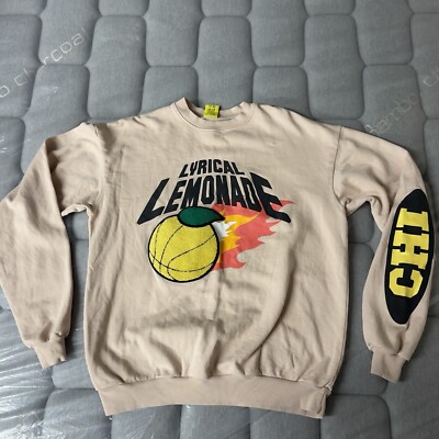 Lyrical Lemonade Crewneck light pink Flame Lemon Basketball patch CHI Pullover S