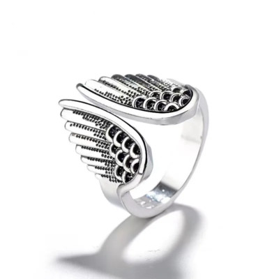 Angel Wings Retro Jewelry Gothic Silvery Eagle Adjustable Resizable Open Ring