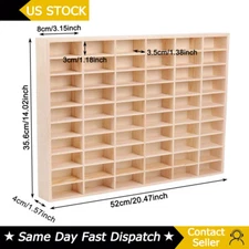 60 Grids Wooden Car Model Storage Cabinet Wall Mounted Display Shelf US STOCK
