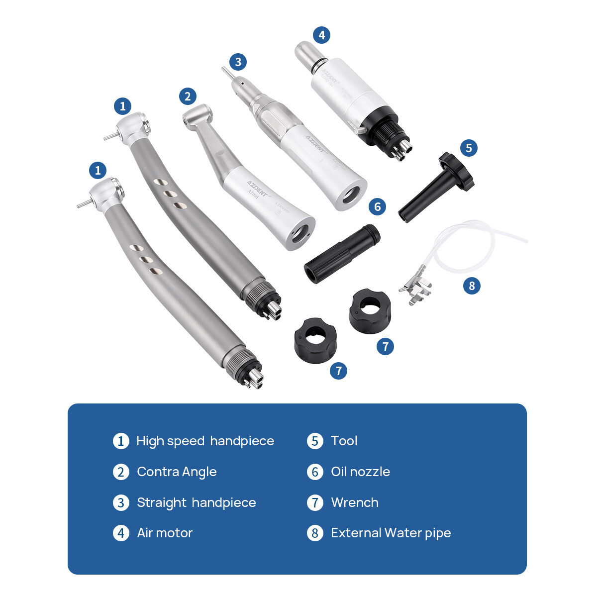 Estilo NSK Dental LED alta y baja velocidad/Kit Pieza de Mano