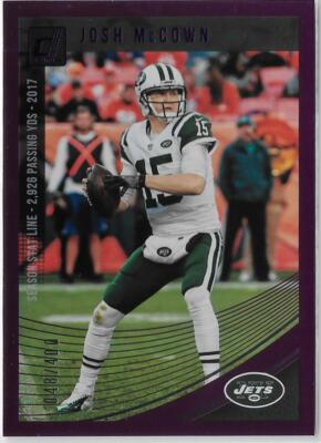 2018 Donruss JOSH MCCOWN SEASON STAT LINE PARALLEL #210 JETS /400