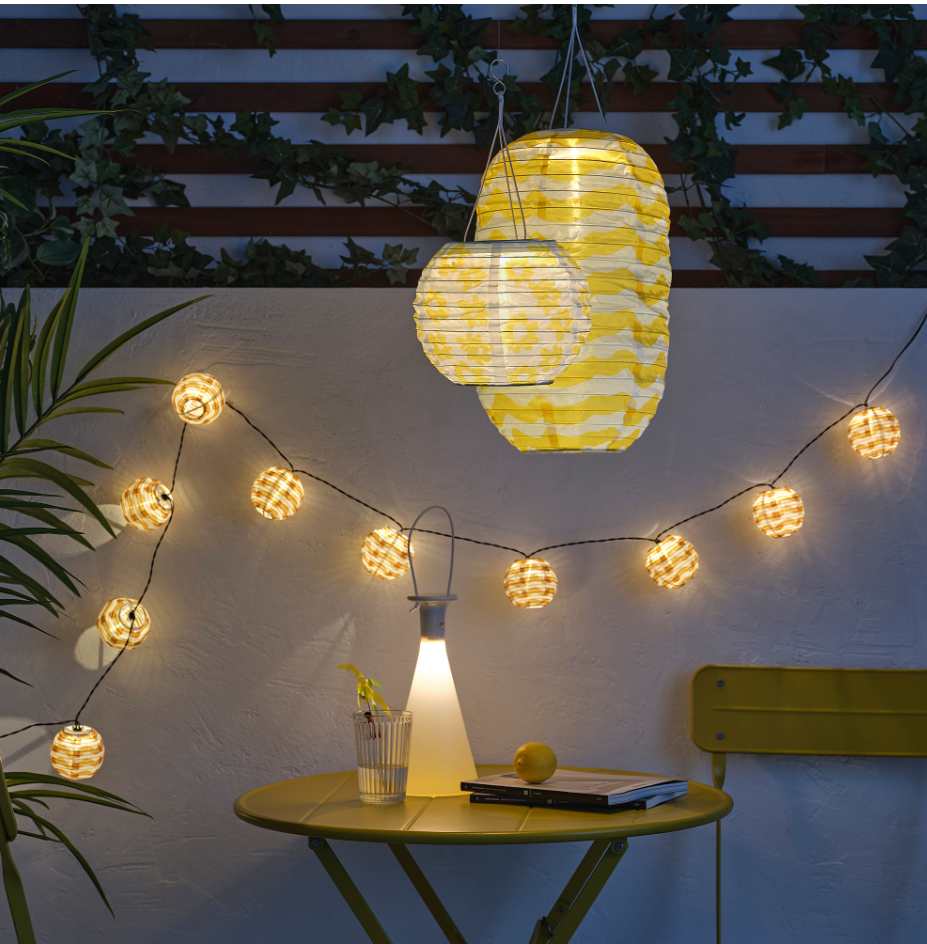 IKEA SOLVINDEN LED Solar-Powered Pendant Lamp, Outdoor Globe