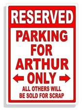 Personalized Parking Sign Wall Decal Metal Sign No Parking Customized Arthur