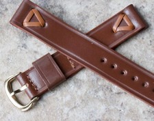 Single keeper vintage 16mm Shell Cordovan 1930s USA watch band of horse leather