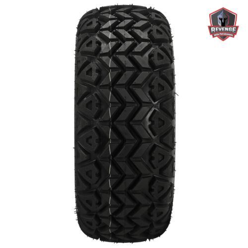 12" Ninja Machined Black Golf Cart Wheels and Tires Combo (20x10-12) Set of 4