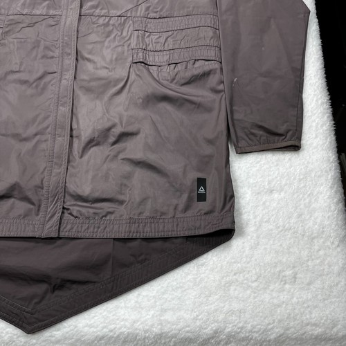 Reebok Womens Windbreaker Jacket Muave Hooded Waterproof Full Zip Outdoor Medium - Picture 14 of 17