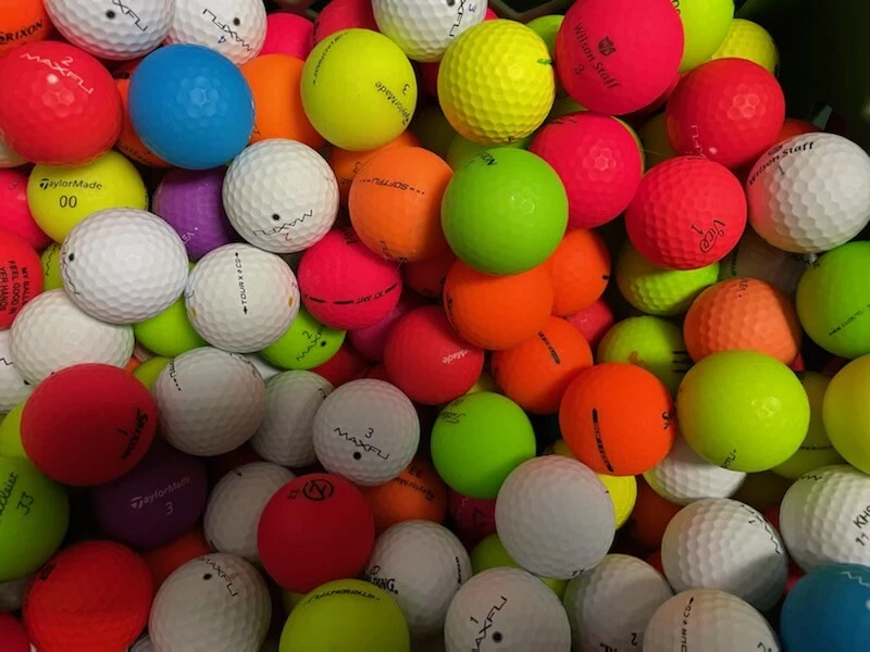 50 pelotas de golf AAAA-AAAAA casi como nuevas blancas mate amarillas rojas anaranjadas verdes  Foto 2 de 3