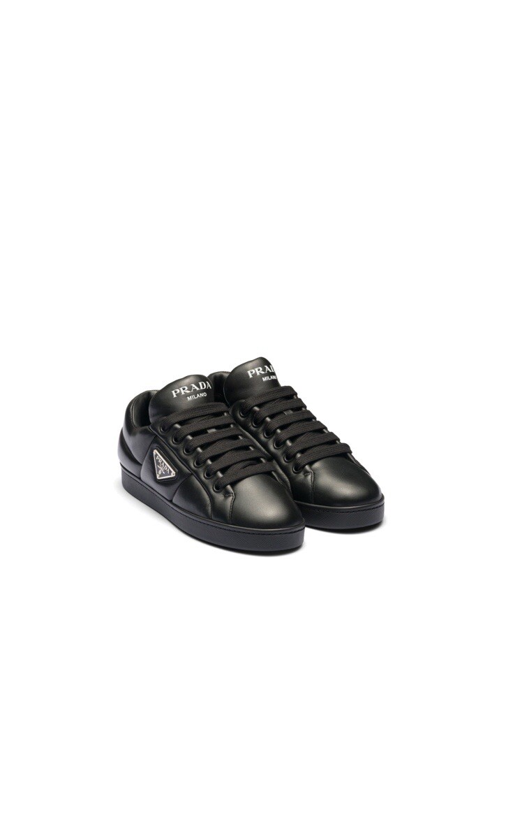 Prada Triangle Logo Puffy Women's Sneakers in Black SZ 37.5