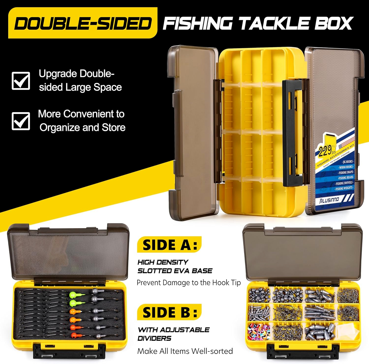 229PCS Fishing Accessories Kit Double Tackle Box for light fishing jig Drop Shot - Image 3