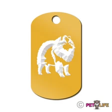 Keeshond Engraved Keychain GI Tag dog v2 kees Many Colors