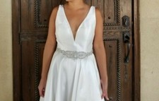Sherri hill white dress size 8 (wedding or prom)