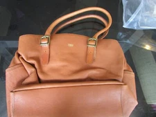 Mark & Graham Brooklyn boardroom carryall bag tan mono CBH photo shoot sample