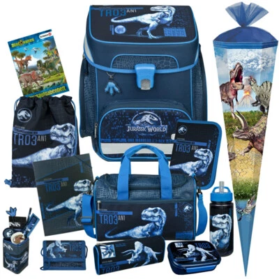 Jurassic World -Dinosaurier-SCOOLI EasyFit Schulranzen-Set 13tlg.mit SPORTTASCHE