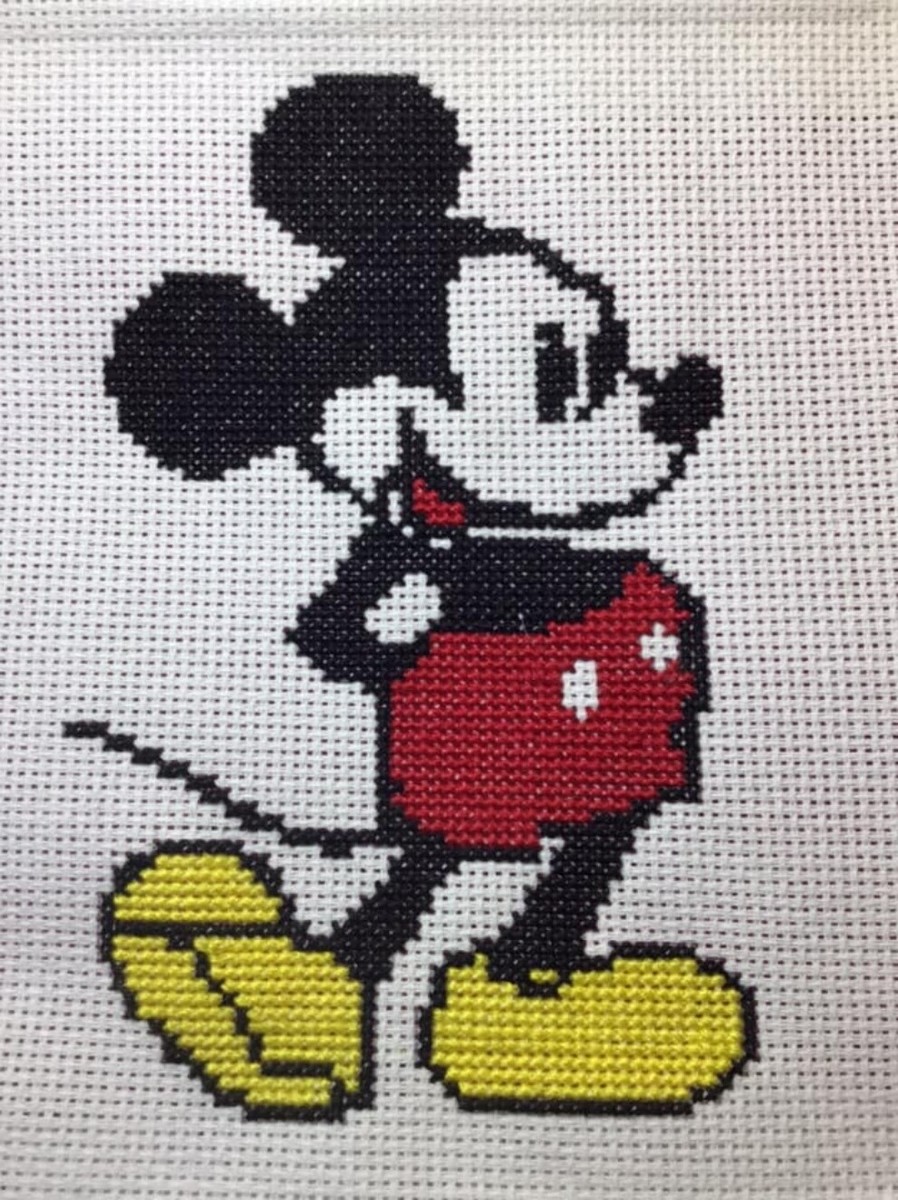 SALE** Mickey Mouse finished cross-stitch - great gift idea Disney | eBay sale-mickey-mouse-finished-cross-stitch-great-gift-idea-disney-ebay