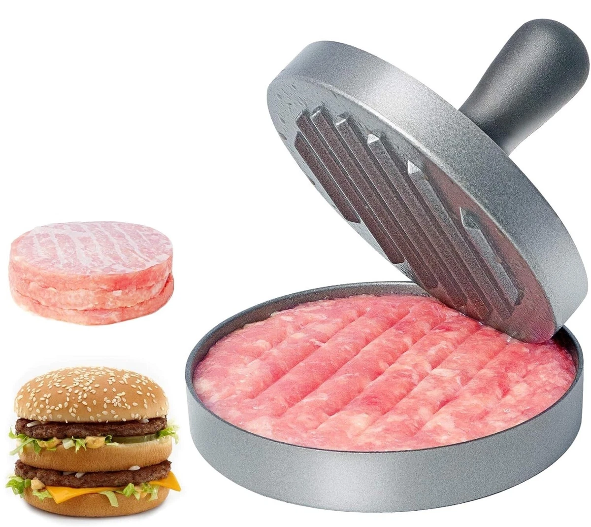 Prensa de hamburguesas antiadherente redonda aplastador de hamburguesas hamburguesa aplastante resistente Reino Unido