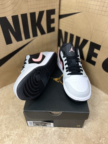 Nike Air Jordan 1 Low Black Grey Pink - Men Size 8 #553558-062 Brand New - Picture 2 of 11