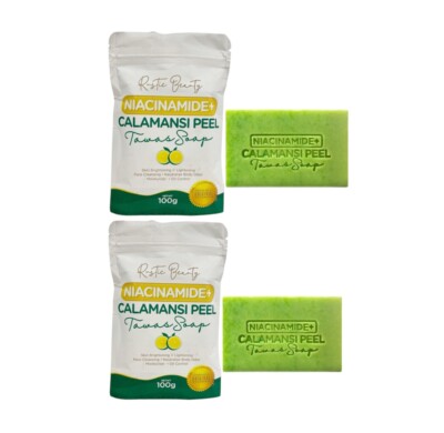 2 bars NIACINAMIDE CALAMANSI PEEL TAWAS SOAP 100 g/ each