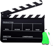 Acrylic Plastic Clapper Board for Film, 30X24Cm Director'S Film Clapboard Movie