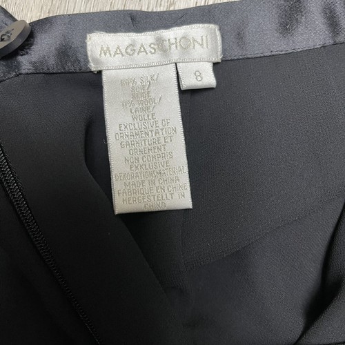vtg y2k designer Magaschoni silk black tuxedo cigarette pants womens RARE Sz 8 - Picture 8 of 9