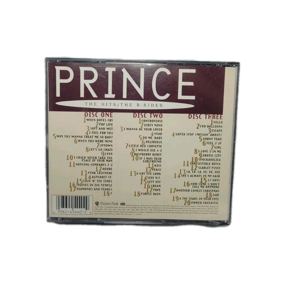 The Hits/The B-Sides [Box] [PA] by Prince CD Sep-1993 3 Discs Paisley Park - Image 2 of 4