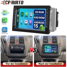 2G+64GB Für VW Polo 9N 2000-2009 Android 15 Autoradio Apple Carplay RDS GPS Navi