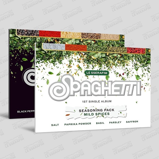 LE SSERAFIM SPAGHETTI Single Album WEVERSE ALBUMS 2 Ver SET/ 10 Photo Card+GIFT