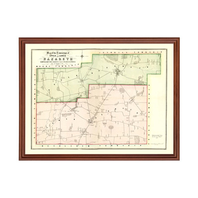 Old Map of Northampton County, PA 1850 - Vintage Pennsylvani