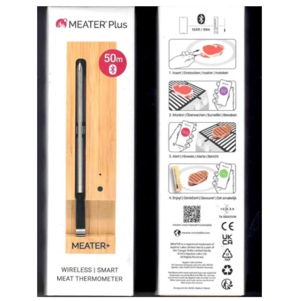 Meater MEATER Plus (50m range) Grillthermometer Holz