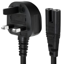 Type G UK plug to IEC C7 figure-8 connector 2 Pin Mains Power Cable Kettle Lead