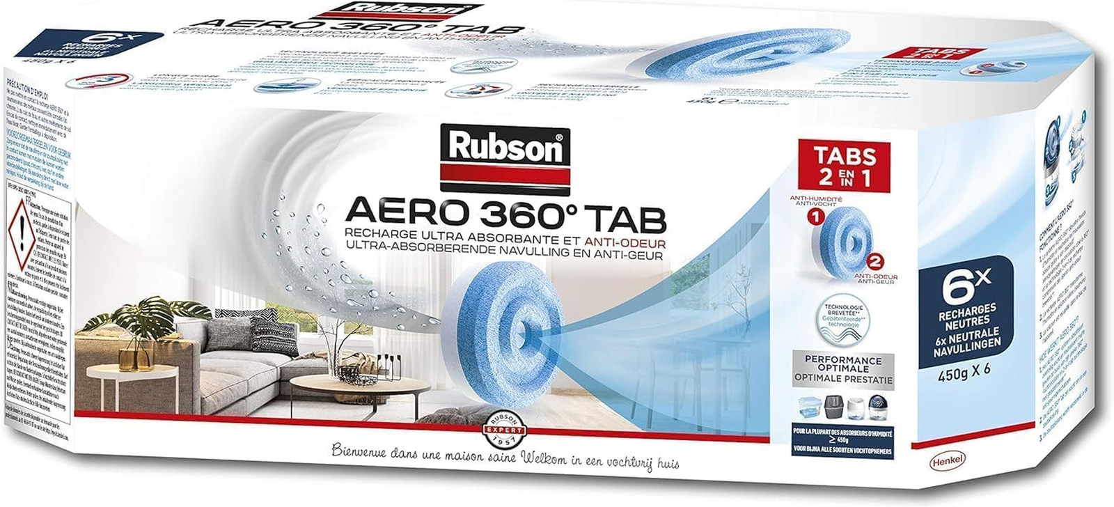 Recharges absorbeur d humidite 450g pack de 6 deshumidificateur maison