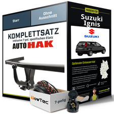 Für SUZUKI Ignis II Typ MH Anhängerkupplung starr +eSatz 7pol 09.2003-12.2007