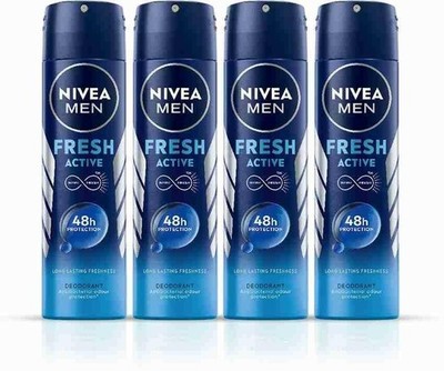 Nivea Men Fresh Active Deodorant Spray Pack Of 4 150ml