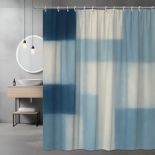 Modern Blue Abstract Shower Curtain - Fabric Waterproof Design