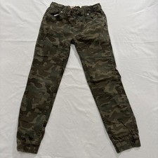 Levi's Boys 12 Reg Green Camo Youth Joggers Camouflage Elastic Cuff Pants 26x27